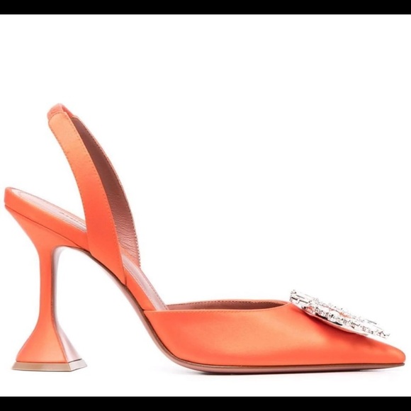 Amina Muaddi Begum Sling backs Orange - Picture 4 of 4